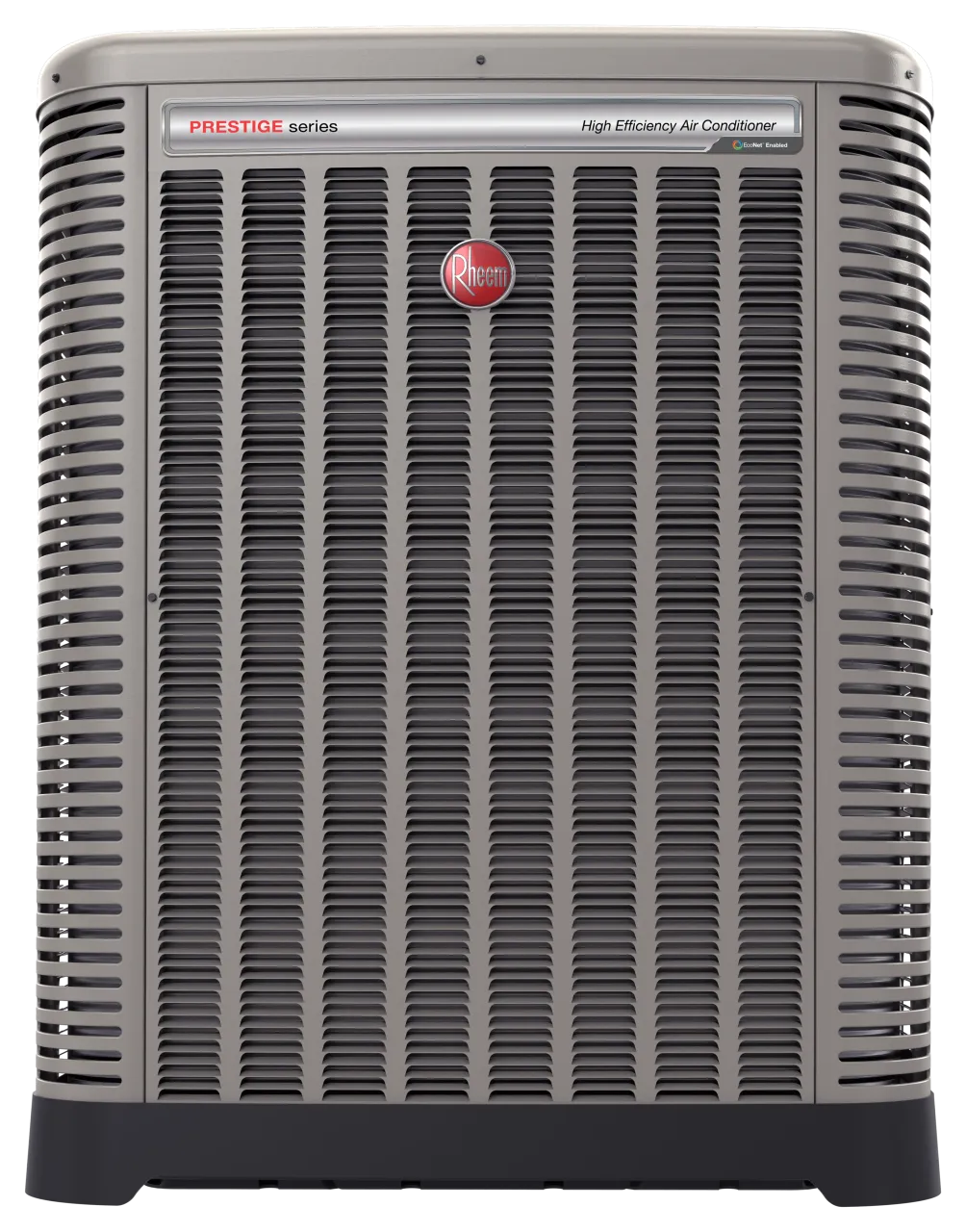 Official manufacturer product image of the Rheem Prestige · RA18AZ outdoor air conditioner.