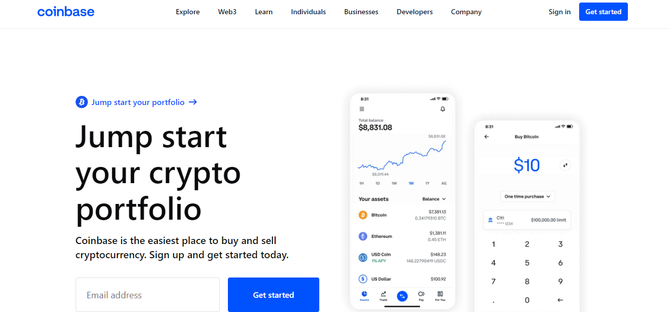 Coinbase crypto exchange