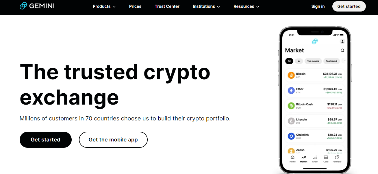 Gemini crypto exchange