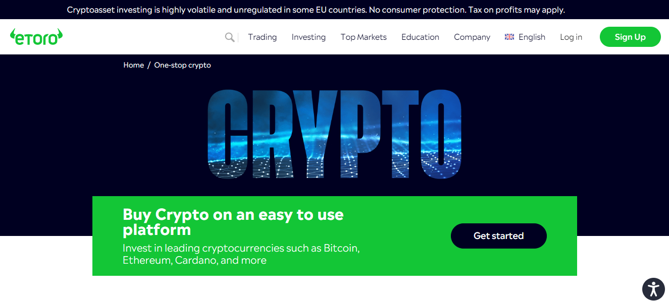 eToro crypto exchange